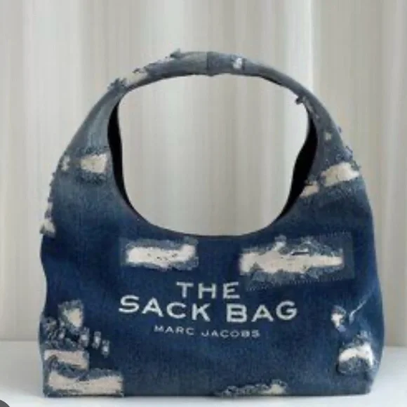 Marc Jacobs The Sack Bag in Blue Denim with White Accents - Picture 5 of 7